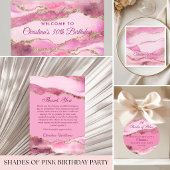 Elegant Shades of Pink Birthday Party Backdrop Wandteppich