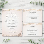 Blush Pink und Gold Glitzer Agate Script Hochzeit Gästebuch (Personalisiere diese Kollektion eines unabhängigen Creators.)