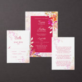Rosa und orangefarbene Blume Elegante Hochzeit RSVP Karte (Personalisiere diese Kollektion eines unabhängigen Creators.)