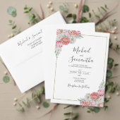 Rosa-weiße Peony-Hochzeit Einladung (Personalisieren Sie die Kollektion dieses unabhängigen Creators. Test)