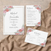 Rosa-weiße Peony-Hochzeit Dankeskarte (Personalisiere diese Kollektion eines unabhängigen Creators.)