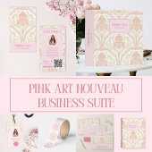 Personalisiertes Notizbuch mit pinker Art Nouveau Notizblock