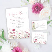 Pink Baby In Bloom Floral Shower Return Address