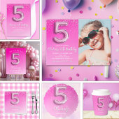 Five and Fabulous Pink Birthday Theme" Geschenkanhänger