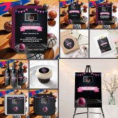 Pink Basketball Baby Dusche Party Weinetikett