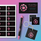 Niedliches Pink Black Supplements Reinigungsservic Button