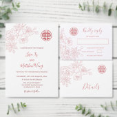 Floral Dusty Pink chinesische Hochzeitskulisse Wandteppich (Personalisiere diese Kollektion eines unabhängigen Creators.)