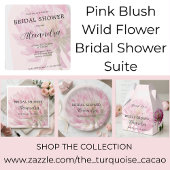Elegant Romantic Blush Pink Floral Bridal Shower Pappteller