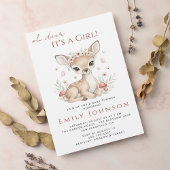 Pink Woodland Deer Girl Baby Shower Return Address