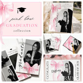 Pink Bow Graduation Dankeskarte
