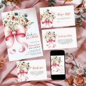 Pink Bow Baby in Bloom Windel-Raffa-Ticket Begleitkarte