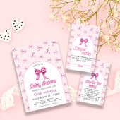 Pink Bow Books Baby Girl Dusche Begleitkarte