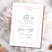 Pink Bow Baby Shower Einladung, Girl Baby Dusche Wandteppich