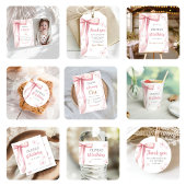 Pink Bow 1. Geburtstagskarte Wasserflaschenetikett