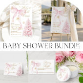 Pink Bow Cold Outside Baby Girl Dusche Poster