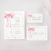 Pink Bow Baby Dusche Girl Diaper Raffle-Zeichen Poster