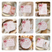 Pink Bow Hearts Valentines Baby Shower Runder Aufkleber