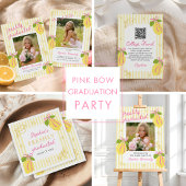 Freshly Graduated Lemon Pink Bow Graduation Pappteller