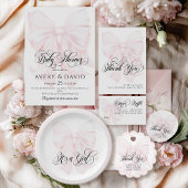 Pink Bow Modern Baby Showbook for Baby Poster