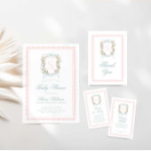 Elegant Monogram Crest Baby Shower Custom 8x10 Poster