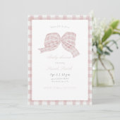 Niedliche Rosa Bugband Babydusche Einladung