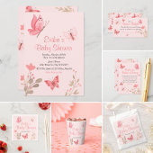 Girly Chic Floral Pink Butterflies