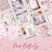 Girls Pink Butterfly Personalisiert Tote Bag Tragetasche