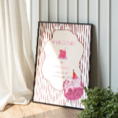 Pink Kitty Party One Silly Cat 1st Birthday Einladung