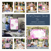 Pink Chinoiserie Recipe Request Bridal Shower  Begleitkarte