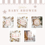 Pink Christmas Girl Collage Baby Dusche Einladung