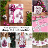 Pink Christmas Whimsical Tree Rücksendeadresse