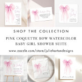 Rosa Coquette Bow Baby Girl Dusche Einladung