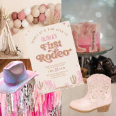 Erster Rodeo Western Pink Cowgirl Geburtstag Einladung