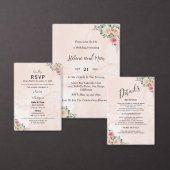 Romantische rosa cremefarbene Blumenhochzeitsprogr Programm (Personalisiere diese Kollektion eines unabhängigen Creators.)