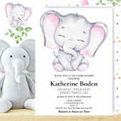 Eine rosa Elefantendusche All In One Einladung