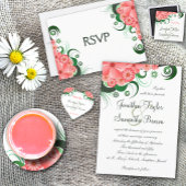 Blumenrosa Hibiskus Hochzeitsvorlagenkarte Programm