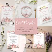 Floral Pink Pumpkin Girl Babydusche Papier Napkin Serviette