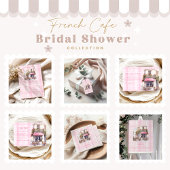 Pink French Café Brautparty Einladung