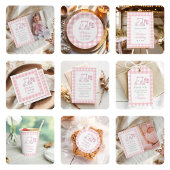 Pink Gingham Golf Girl 1. Geburtstag Einladung