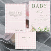 Niedliche Kaninchen Pink Gingham Baby Girl Dusche Pappteller