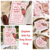 Rosa Gingham Sie ist bereit zu knallen Baby Shower Dankeskarte
