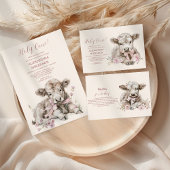 Pink Girl Floral Highland Kuh Baby Dusche Pappteller