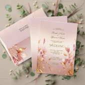 Rosa Golden Blätter Probe Florenz Abendessen Einladung (Personalisieren Sie die Kollektion dieses unabhängigen Creators. Test)