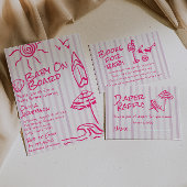 Gezeichnet Baby an Bord Surf Summer Girl Showdusch Einladung