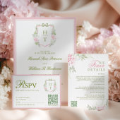 Pink Hydrangea Wedding RSVP Card Karte