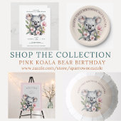 Happy First Birthday Watercolor Koala Serviette