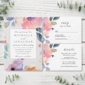 Rosa Blume Grüne Blumenzwiebelflora Rücksendeadres (Personalisiere diese Kollektion eines unabhängigen Creators.)