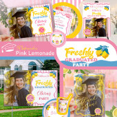 Pink Lemonade Absolventenfoto & QR-Code Einladung
