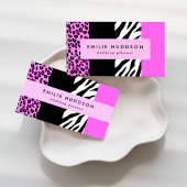 Leopardrucke, Zebra Print, Tierdruck, Rosa Quadratische Visitenkarte