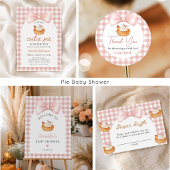 Süßes rosa Gingham-Herbst-Babyshower Einladung